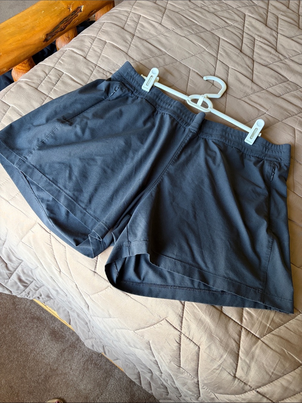 Black Athletic Shorts with Elastic Waistband